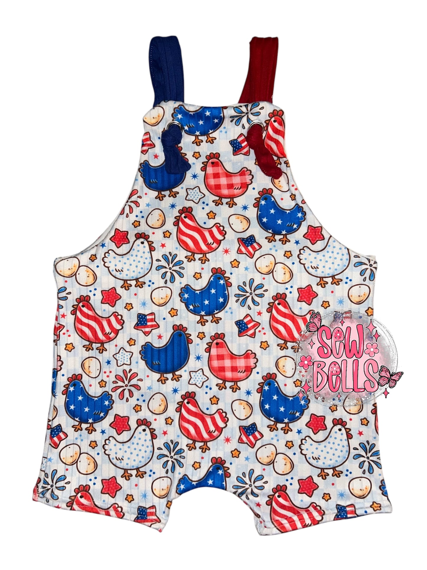 2t short knotted overalls