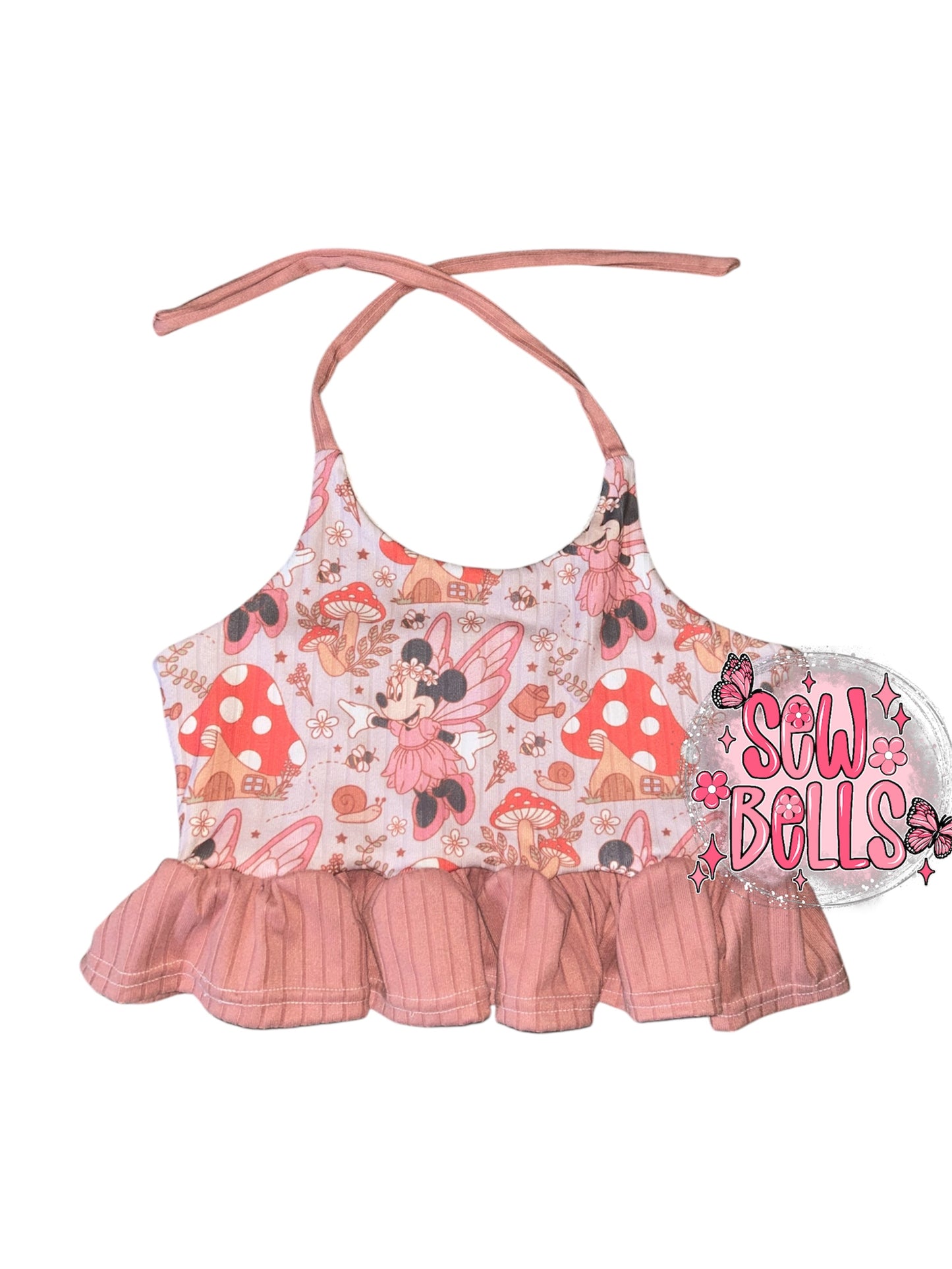 4t brielle halter crop + ruffle