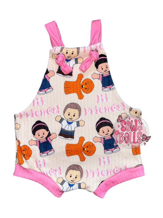9/12 shortie knotted overalls