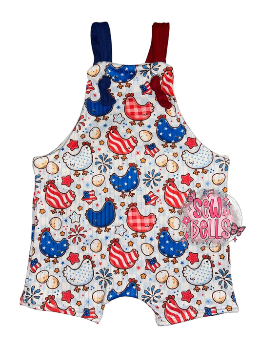 2t short knotted overalls