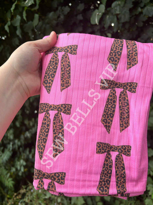 2t comfy set pink cheetah bows